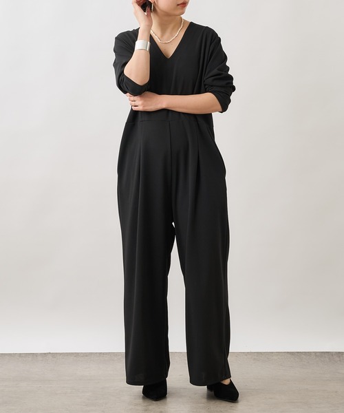 Omekashi（オメカシ）の「Onf(オンフ) カットジョーゼットサロペット（サロペット/オーバーオール・レディース・ブラック/ブラウン・38/36）」の4枚目の写真