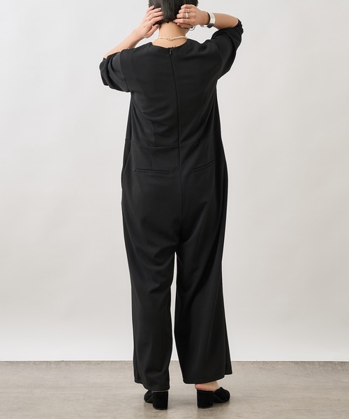 Omekashi（オメカシ）の「Onf(オンフ) カットジョーゼットサロペット（サロペット/オーバーオール・レディース・ブラック/ブラウン・38/36）」の9枚目の写真