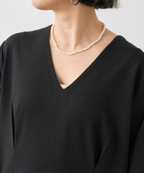 Omekashi（オメカシ）の「Onf(オンフ) カットジョーゼットサロペット（サロペット/オーバーオール・レディース・ブラック/ブラウン・38/36）」の15枚目の写真