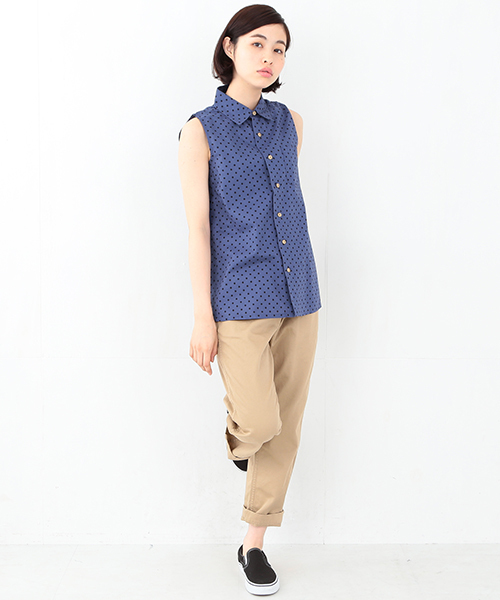 BEAMS BOY（ビームスボーイ）の「BEAMS BOY / ドット Aライン ノースリーブ シャツ（シャツ/ブラウス・レディース・ホワイト/ブルー/ネイビー・ONE SIZE）」の22枚目の写真