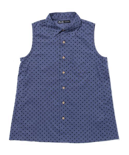 BEAMS BOY（ビームスボーイ）の「BEAMS BOY / ドット Aライン ノースリーブ シャツ（シャツ/ブラウス・レディース・ホワイト/ブルー/ネイビー・ONE SIZE）」の4枚目の写真
