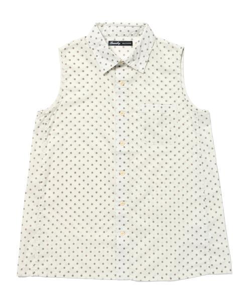 BEAMS BOY（ビームスボーイ）の「BEAMS BOY / ドット Aライン ノースリーブ シャツ（シャツ/ブラウス・レディース・ホワイト/ブルー/ネイビー・ONE SIZE）」の5枚目の写真