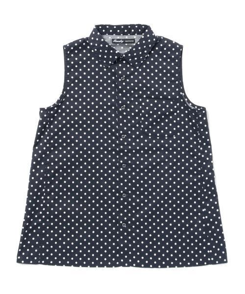 BEAMS BOY（ビームスボーイ）の「BEAMS BOY / ドット Aライン ノースリーブ シャツ（シャツ/ブラウス・レディース・ホワイト/ブルー/ネイビー・ONE SIZE）」の6枚目の写真