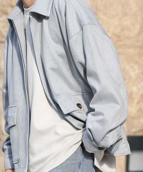 SENSE OF PLACE by URBAN RESEARCH(センスオブプレイスバイアーバンリサーチ)の「エコスエードジップブルゾン(ブルゾン・メンズ・ライトブルー/ブラック/ベージュ・MEDIUM/LARGE)」の3枚目の写真