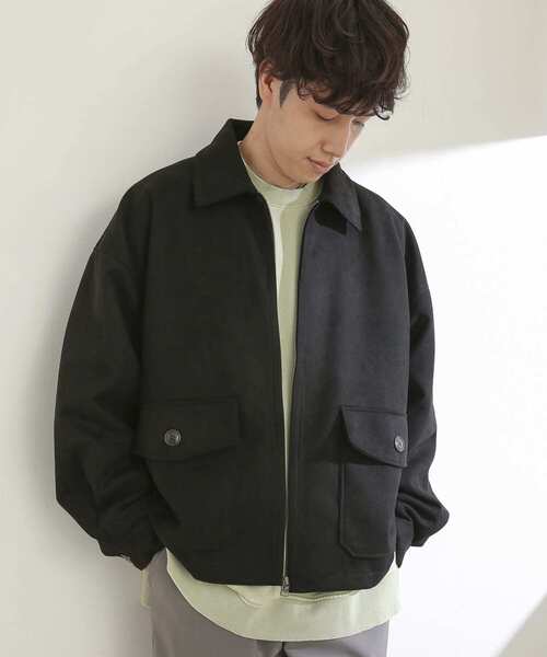 SENSE OF PLACE by URBAN RESEARCH(センスオブプレイスバイアーバンリサーチ)の「エコスエードジップブルゾン(ブルゾン・メンズ・ライトブルー/ブラック/ベージュ・MEDIUM/LARGE)」の2枚目の写真