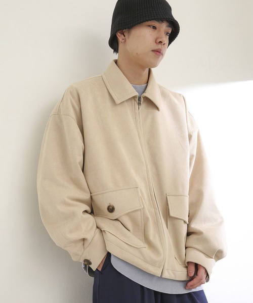 SENSE OF PLACE by URBAN RESEARCH(センスオブプレイスバイアーバンリサーチ)の「エコスエードジップブルゾン(ブルゾン・メンズ・ライトブルー/ブラック/ベージュ・MEDIUM/LARGE)」の5枚目の写真