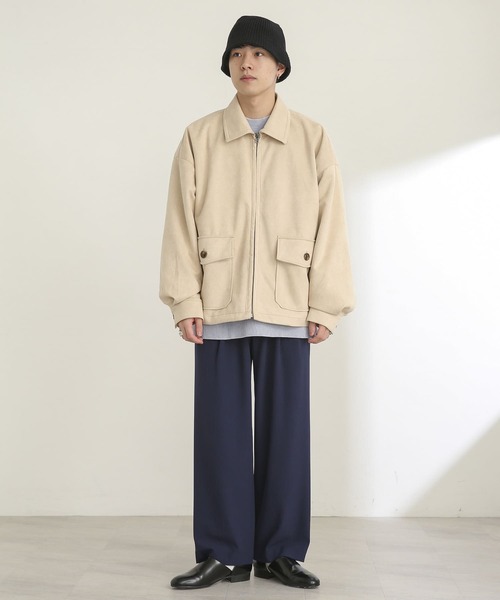 SENSE OF PLACE by URBAN RESEARCH(センスオブプレイスバイアーバンリサーチ)の「エコスエードジップブルゾン(ブルゾン・メンズ・ライトブルー/ブラック/ベージュ・MEDIUM/LARGE)」の7枚目の写真