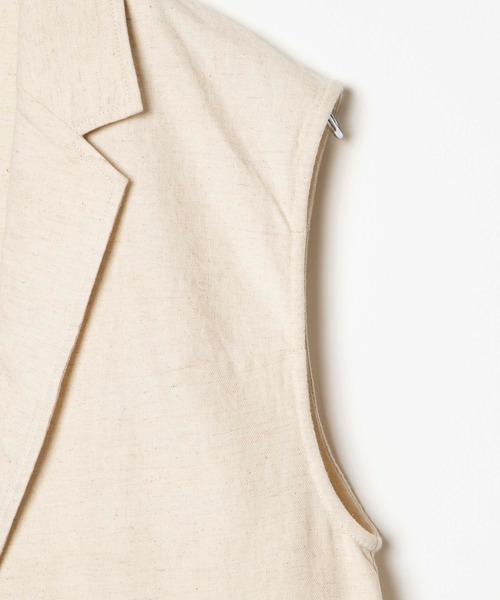 WEGO（ウィゴー）の「WEGO/リネンブレンドノースリーブジャケット（ベスト・レディース・ブラック/ナチュラル・FREE）」の20枚目の写真