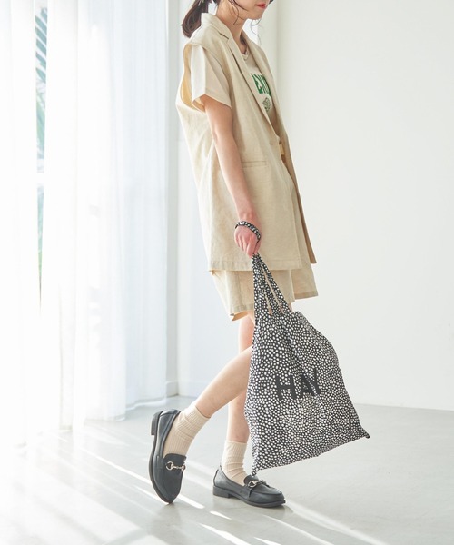 WEGO（ウィゴー）の「WEGO/リネンブレンドノースリーブジャケット（ベスト・レディース・ブラック/ナチュラル・FREE）」の9枚目の写真