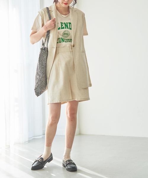 WEGO（ウィゴー）の「WEGO/リネンブレンドノースリーブジャケット（ベスト・レディース・ブラック/ナチュラル・FREE）」の7枚目の写真