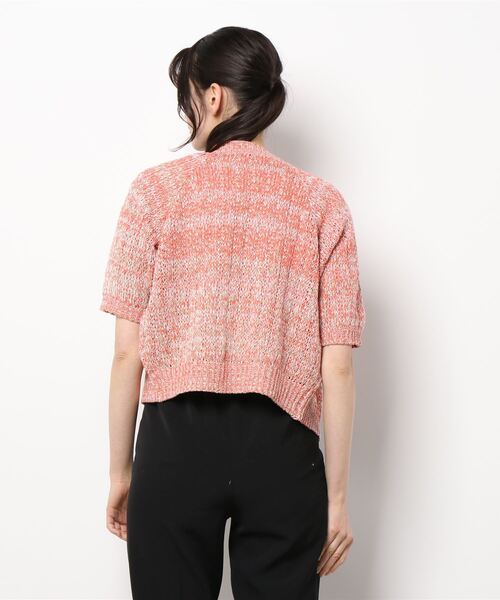 Q(キュー)の「MIX ざっくりショートカーデ(カーディガン/ボレロ・レディース・ライトブルー/オレンジ・MEDIUM)」の4枚目の写真