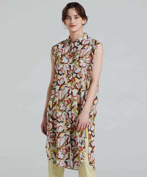 アドフラワープリント Tomorrowland トゥモローランド のシャツワンピース アドフラワープリント ノースリーブシャツワンピース シャツ ワンピース ノースリーブシャツワンピース を購入できます Tomorrowland ワンピース ドレス Tomorrowland