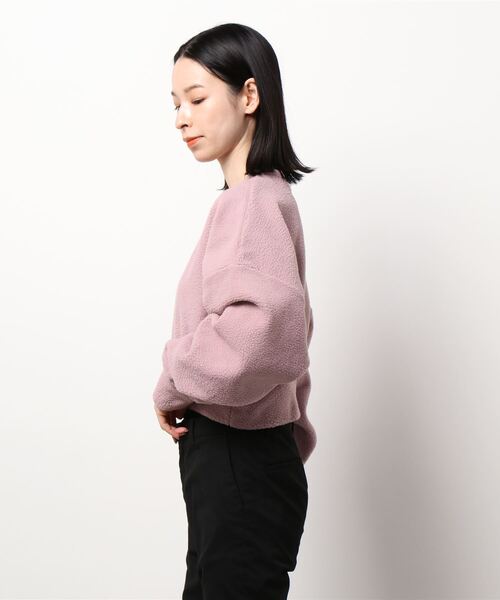 lissi Boutique（リージーブティック）の「【lissi Boutique】モコモコロゴボアスウェット（Tシャツ/カットソー・レディース・ピンク/チョコ・FREE）」の6枚目の写真