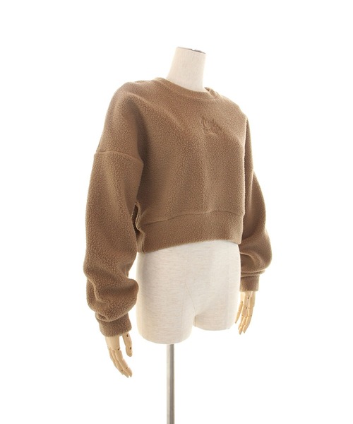 lissi Boutique（リージーブティック）の「【lissi Boutique】モコモコロゴボアスウェット（Tシャツ/カットソー・レディース・ピンク/チョコ・FREE）」の7枚目の写真