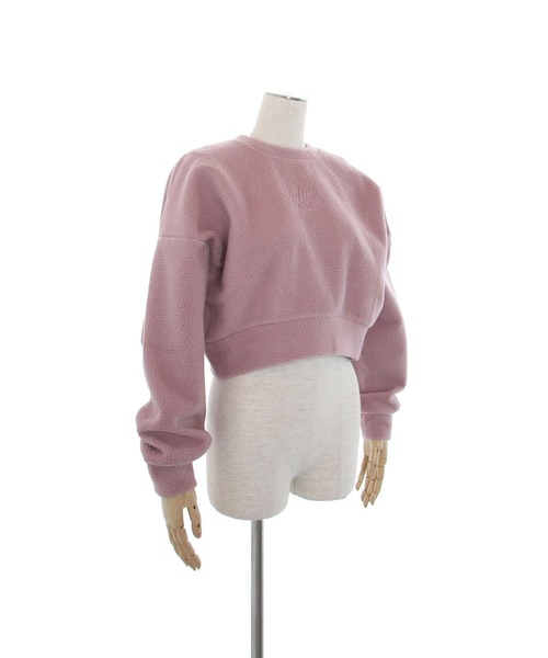 lissi Boutique（リージーブティック）の「【lissi Boutique】モコモコロゴボアスウェット（Tシャツ/カットソー・レディース・ピンク/チョコ・FREE）」の4枚目の写真