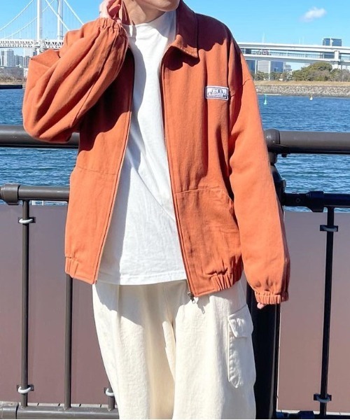 PairPair（ペアペア）の「ワッペン付きツイルブルゾン(ユニセックス)（ブルゾン・レディース・ライトグリーン/アイボリー/オレンジ系その他・FREE）」の3枚目の写真