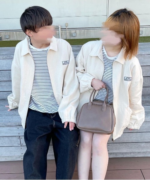 PairPair（ペアペア）の「ワッペン付きツイルブルゾン(ユニセックス)（ブルゾン・レディース・ライトグリーン/アイボリー/オレンジ系その他・FREE）」の2枚目の写真