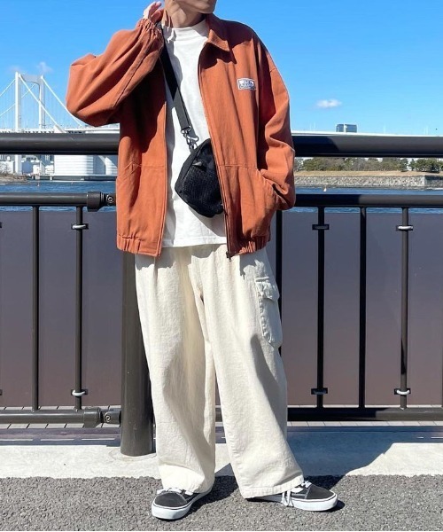 PairPair（ペアペア）の「ワッペン付きツイルブルゾン(ユニセックス)（ブルゾン・レディース・ライトグリーン/アイボリー/オレンジ系その他・FREE）」の17枚目の写真