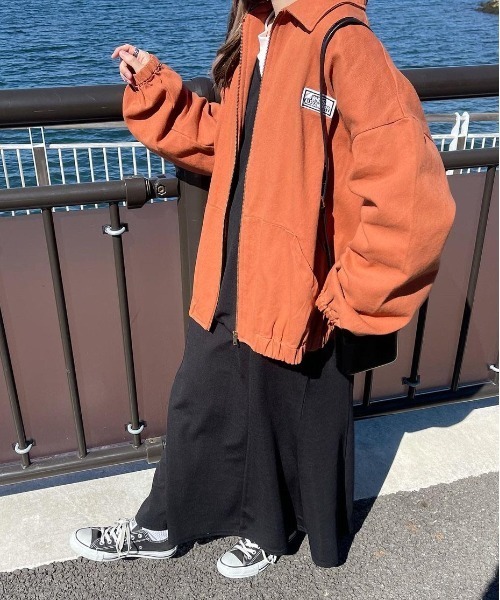 PairPair（ペアペア）の「ワッペン付きツイルブルゾン(ユニセックス)（ブルゾン・レディース・ライトグリーン/アイボリー/オレンジ系その他・FREE）」の12枚目の写真