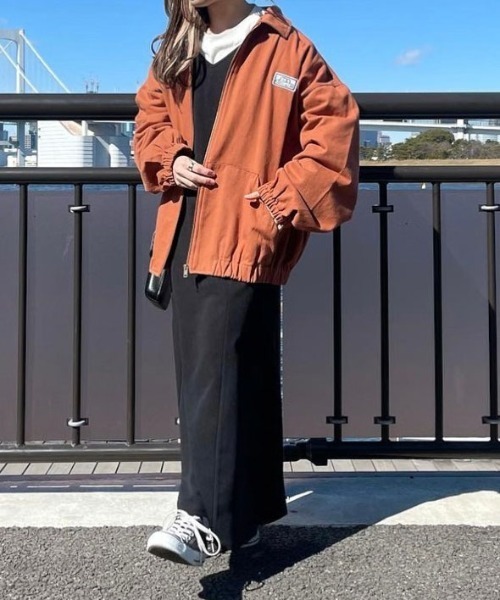 PairPair（ペアペア）の「ワッペン付きツイルブルゾン(ユニセックス)（ブルゾン・レディース・ライトグリーン/アイボリー/オレンジ系その他・FREE）」の13枚目の写真