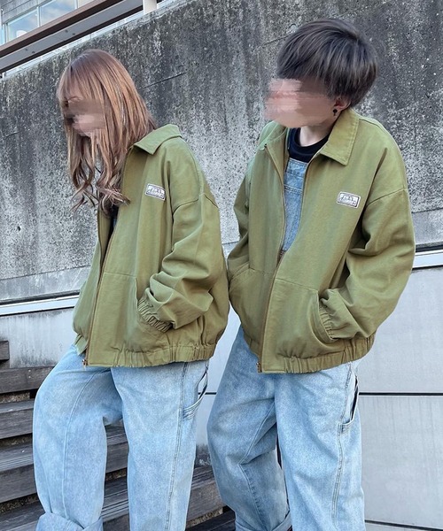 PairPair（ペアペア）の「ワッペン付きツイルブルゾン(ユニセックス)（ブルゾン・レディース・ライトグリーン/アイボリー/オレンジ系その他・FREE）」の4枚目の写真