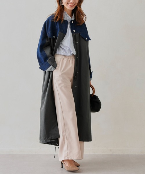 Chez toi（シェトワ）の「ネックフリル裾ラウンドシャツ（シャツ/ブラウス・レディース・オフホワイト/ブルー・FREE）」の19枚目の写真