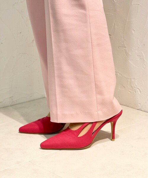 ESPERANZA（エスペランサ）の「レイヤードダブルバックストラップポインテッドミュール（パンプス・レディース・グリーン系その他4/ブラック系2/ピンク系7・LL/S/M/L）」の9枚目の写真