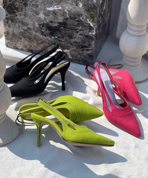 ESPERANZA（エスペランサ）の「レイヤードダブルバックストラップポインテッドミュール（パンプス・レディース・グリーン系その他4/ブラック系2/ピンク系7・LL/S/M/L）」の15枚目の写真