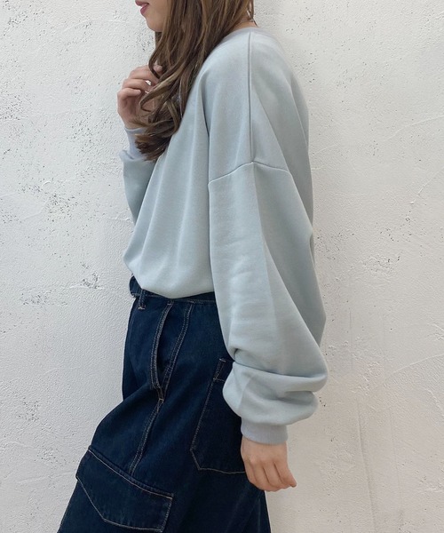 PairPair(ペアペア)の「ヘンリーネックプルオーバー(ユニセックス)(スウェット・レディース・ブラック/サックスブルー/グレー系その他・MEDIUM/LARGE)」の6枚目の写真