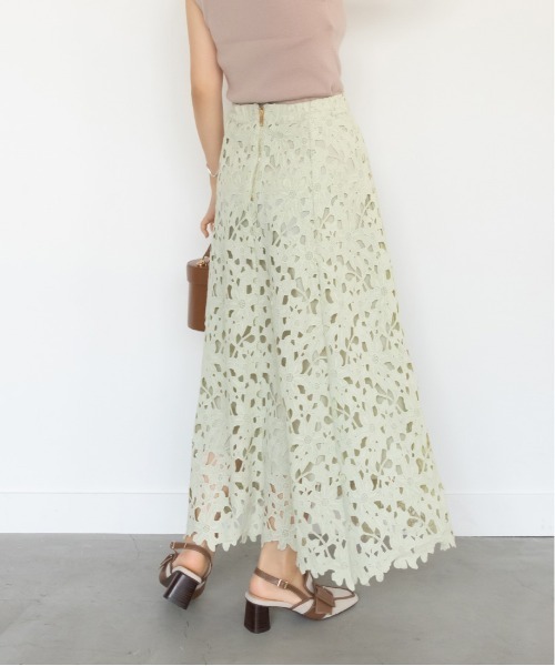 RANDA（ランダ）の「ケミカルレースフレアスカート（スカート・レディース・パープル/グリーン/アイボリー・1/0）」の7枚目の写真