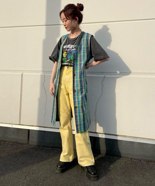 RODEO CROWNS WIDE BOWL(ロデオクラウンズワイドボウル)の「チェックノースリーブジレ(ベスト・レディース・ブルー系その他3/グリーン系その他・FREE)」の16枚目の写真