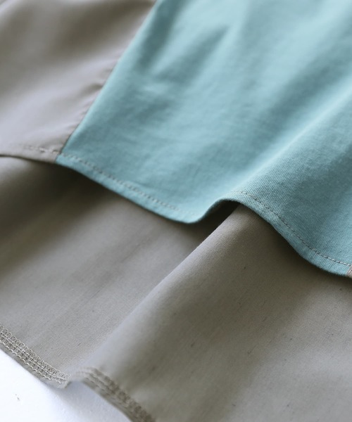 osharewalker（オシャレウォーカー）の「【廃盤】『配色異素材切替アシメカットソー』（Tシャツ/カットソー・レディース・ブラック/杢グレー/グレイッシュブルー・FREE）」の16枚目の写真