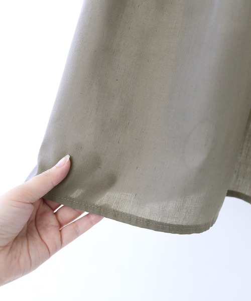 osharewalker（オシャレウォーカー）の「【廃盤】『配色異素材切替アシメカットソー』（Tシャツ/カットソー・レディース・ブラック/杢グレー/グレイッシュブルー・FREE）」の17枚目の写真