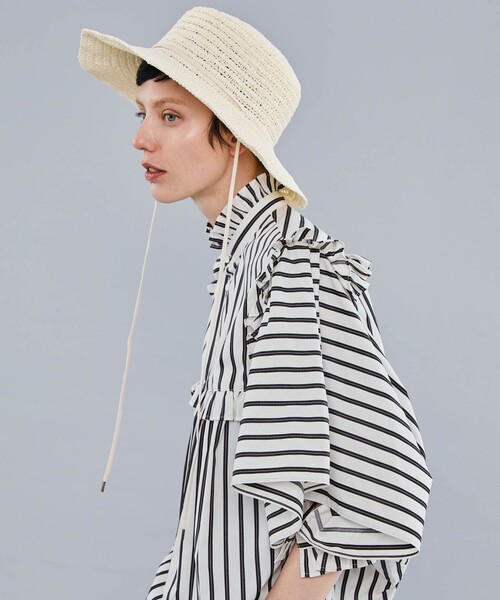 La Maison de Lyllis(メゾンドリリス)の「【La Maison de Lyllis(ラメゾンドリリス)】LATTICE(ハット・レディース・ホワイト/ブラック/ベージュ・FREE)」の5枚目の写真