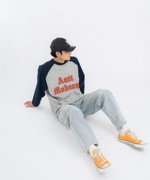 Ressaca(レサーカ)の「オーバーサイズ ラグランTシャツ ビッグシルエット(Tシャツ/カットソー・メンズ・チャコールグレー/グレー/グリーン/バーガンディー/ネイビー・M/L)」の14枚目の写真