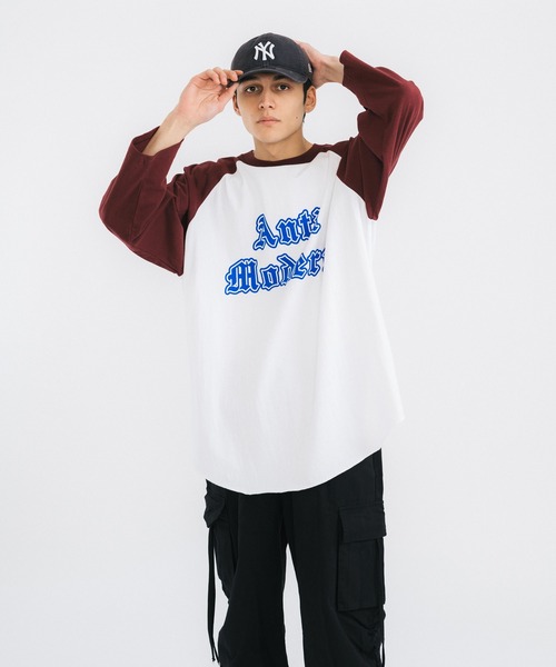 Ressaca(レサーカ)の「オーバーサイズ ラグランTシャツ ビッグシルエット(Tシャツ/カットソー・メンズ・チャコールグレー/グレー/グリーン/バーガンディー/ネイビー・M/L)」の15枚目の写真