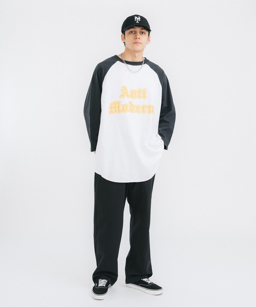 Ressaca(レサーカ)の「オーバーサイズ ラグランTシャツ ビッグシルエット(Tシャツ/カットソー・メンズ・チャコールグレー/グレー/グリーン/バーガンディー/ネイビー・M/L)」の11枚目の写真