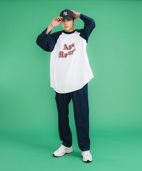 Ressaca(レサーカ)の「オーバーサイズ ラグランTシャツ ビッグシルエット(Tシャツ/カットソー・メンズ・チャコールグレー/グレー/グリーン/バーガンディー/ネイビー・M/L)」の6枚目の写真