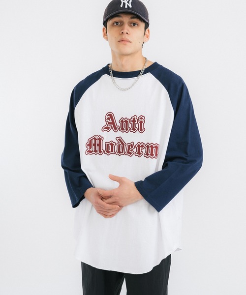 Ressaca(レサーカ)の「オーバーサイズ ラグランTシャツ ビッグシルエット(Tシャツ/カットソー・メンズ・チャコールグレー/グレー/グリーン/バーガンディー/ネイビー・M/L)」の18枚目の写真