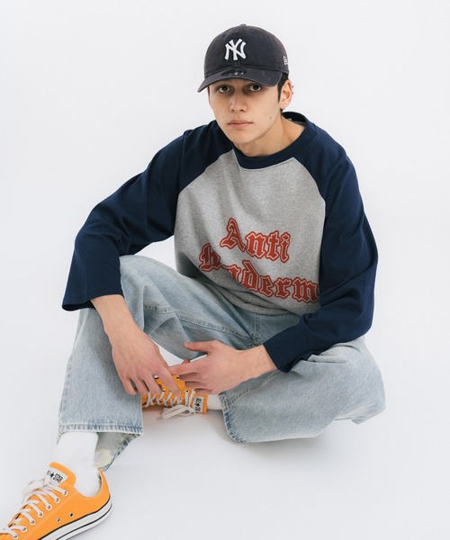 Ressaca(レサーカ)の「オーバーサイズ ラグランTシャツ ビッグシルエット(Tシャツ/カットソー・メンズ・チャコールグレー/グレー/グリーン/バーガンディー/ネイビー・M/L)」の12枚目の写真