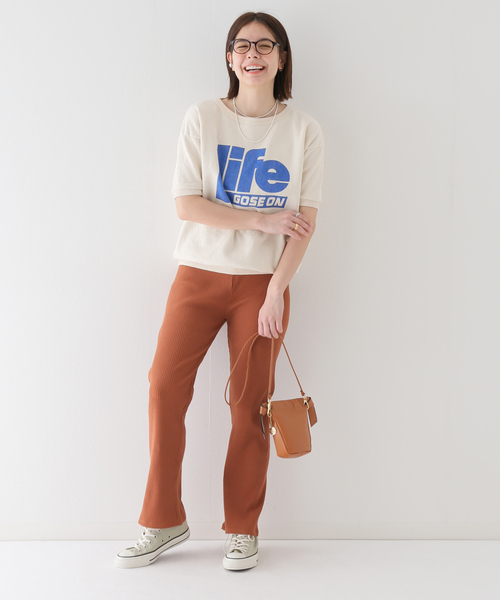 JOURNAL STANDARD relume(ジャーナルスタンダード レリューム)の「ストレッチリブパンツ(その他パンツ・レディース・ナチュラル/グレー/キャメル・FREE)」の8枚目の写真