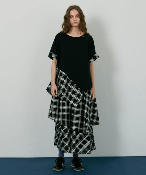 FRAPBOIS（フラボア）の「ティアードワンピ（ワンピース・レディース・グリーン/ブラック・0/1）」の2枚目の写真