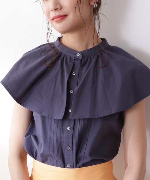 N.（N. Natural Beauty Basic）（エヌエヌナチュラルビューティーベーシック）の「◆２ｗａｙフリルカラーブラウス（シャツ/ブラウス・レディース・オフホワイト/ネイビー/イエロー・MEDIUM）」の13枚目の写真