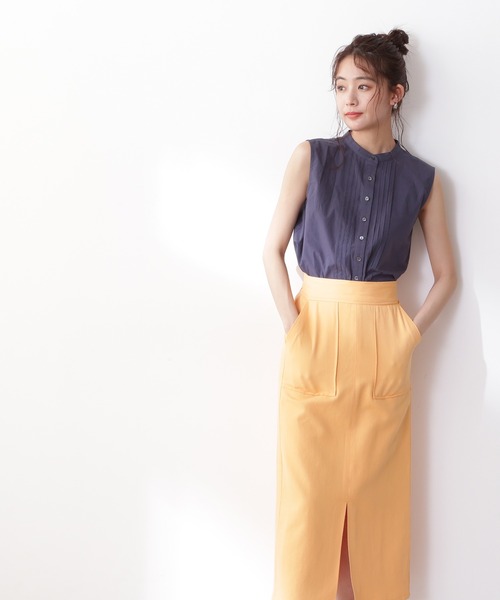 N.（N. Natural Beauty Basic）（エヌエヌナチュラルビューティーベーシック）の「◆２ｗａｙフリルカラーブラウス（シャツ/ブラウス・レディース・オフホワイト/ネイビー/イエロー・MEDIUM）」の8枚目の写真