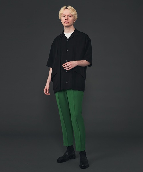 CITY TOKYO（シティトウキョウ）の「ダブルレイヤードオープンシャツ（シャツ/ブラウス・メンズ・ライトグレー/ブラック/グリーン/グレイッシュベージュ・1/2）」の7枚目の写真