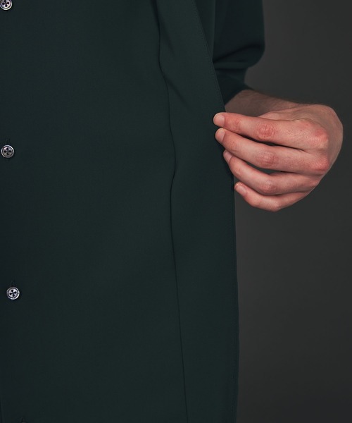 CITY TOKYO（シティトウキョウ）の「ダブルレイヤードオープンシャツ（シャツ/ブラウス・メンズ・ライトグレー/ブラック/グリーン/グレイッシュベージュ・1/2）」の22枚目の写真