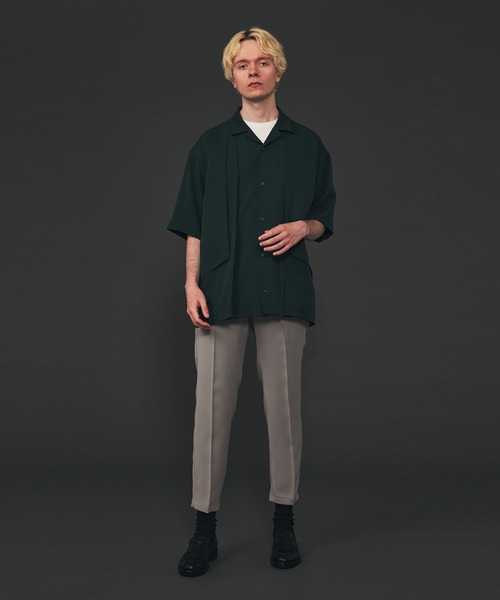 CITY TOKYO（シティトウキョウ）の「ダブルレイヤードオープンシャツ（シャツ/ブラウス・メンズ・ライトグレー/ブラック/グリーン/グレイッシュベージュ・1/2）」の19枚目の写真