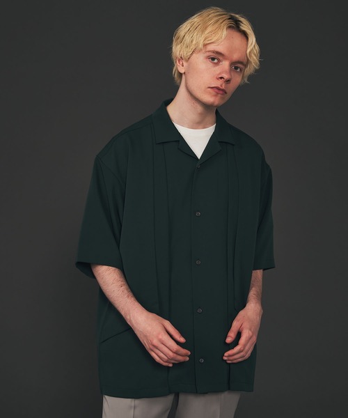 CITY TOKYO（シティトウキョウ）の「ダブルレイヤードオープンシャツ（シャツ/ブラウス・メンズ・ライトグレー/ブラック/グリーン/グレイッシュベージュ・1/2）」の16枚目の写真