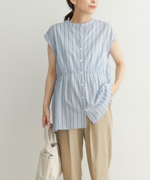 URBAN RESEARCH DOORS | ウエストギャザーストライプシャツ(シャツ/ブラウス)