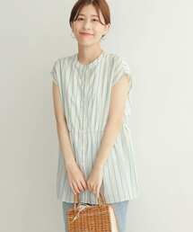 URBAN RESEARCH DOORS | ウエストギャザーストライプシャツ(シャツ/ブラウス)
